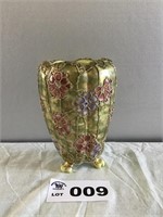 HANDPAINTED NIPPON 10 INCH VASE GOLD TRACED