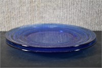 Hazel Atlas Moderntone Cobalt Plates - Set of 2