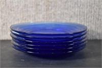 Hazel Atlas Moderntone Cobalt Plates - Set of 6