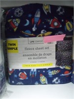 New LC Fleece Sheet Set Twin Blue