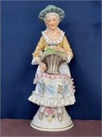 Vintage porcelain figurine Lady with basket