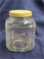 Large vintage jar yellow lid