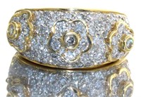 14kt Gold 1.00 ct Pave' Diamond Designer Ring