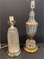 Two Antique Glass Lamps