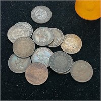 (13) Large Canadian Cents