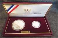 1988 US Mint Olympic UNC silver dollar and gold 5