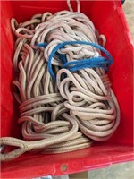 BOX OF ASSORTED ROPES, ANCHOR LINE