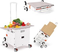 Foldable Utility Cart With Stair Climbing Wheels