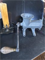 VINTAGE MEAT GRINDER, HEAVY ALUMINUM, , METAL