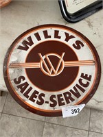 WILLYS JEEP 12" TIN SIGN