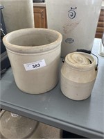 SMALL CROCK AND CHURN WITH COVER