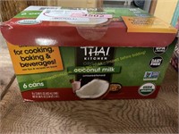 6- cans Thai kitchen unsweetened coconut milk
