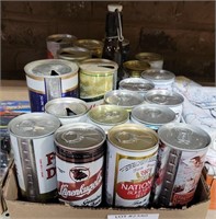 FLAT OF ASSORTED ADVERTISING BEER CANS & BOTTLE