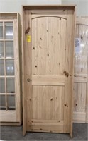 28" x 80" LH Knotty Pine Arch Top Door