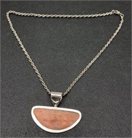925 silver coral pendant