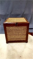 Wood & Woven Material Storage Box
