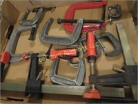 assorted C clamps good condition