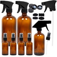 Young Forever Amber Glass Spray Bottles, 7Pcs
