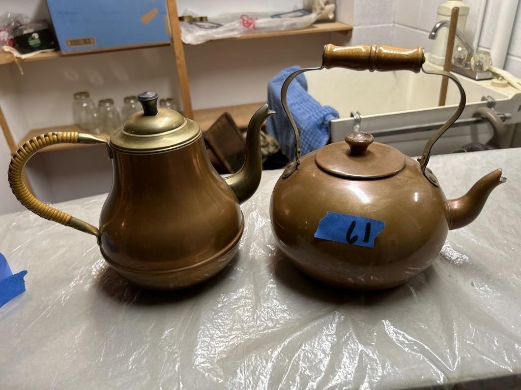 Two copper coffee pots