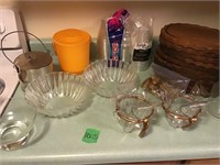 ice buckets, bowls, wood trays