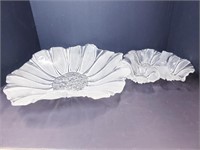 2 - ART GLASS SERVING DISHES