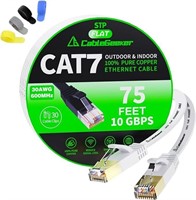 Cat 7 Ethernet Cable 75ft Shielded,Flat Ethernet