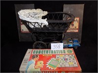 WICKER DOLL BUGGY & GAMES