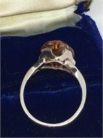 Vintage Sterling &Amber Ring Gorgeous item !