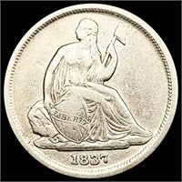 1837 No Stars Seated Liberty Dime LIGHTLY