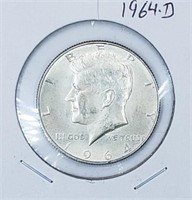 1964-D U.S. Silver Kennedy Half Dollar