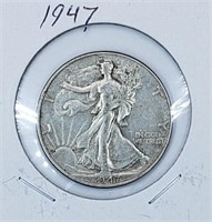 1947 U.S. Silver Walking Liberty Half Dollar