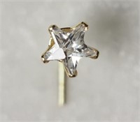 14KT Yellow Gold Cubic Zirconia Star Nose Ring