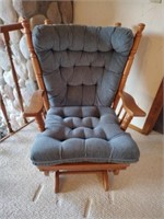 Solid wood frame glider rocker