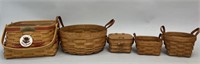 5 Longaberger Baskets - 1 Christmas With