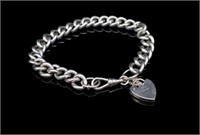 Silver curb chain link bracelet