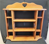 Heart Themed Wood Curio Shelf