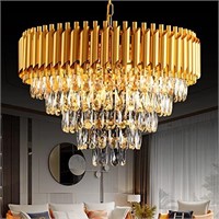 AKDXIRUN Modern Crystal Chandelier 12 Lights Gold