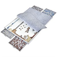 Jigsaw Puzzle Board w/ Drawers & Felt Cover Mat