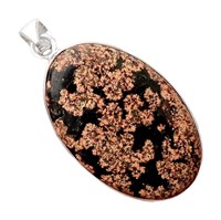 Natural Mexican Flower Obsidian Pendant