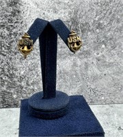 WW2 US Navy Sterling Sweetheart Earrings