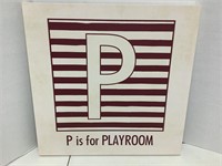 Thirty one P is for Playroom Canvas 20x20