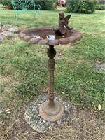 Metal fairy birdbath