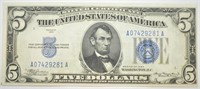 1934 5 DOLLAR SILVER CERTIFICATE
