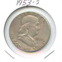 1953-S Franklin Silver Half Dollar