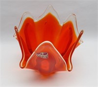 Orange Viking Glass Bowl: 5 1/4" Tall