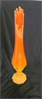 Mid Century Modern L.E. Smith Glass Orange Vase