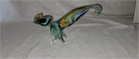 Hand Blown Art Glass Peacock