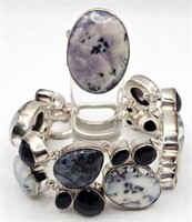 Sterling & Semi-Precious Stone Bracelet & Ring