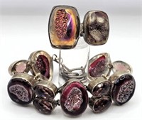 Sterling & Semi-Precious Druzy Stone Bracelet &