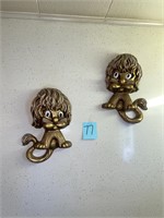 MCM lion wall plaques